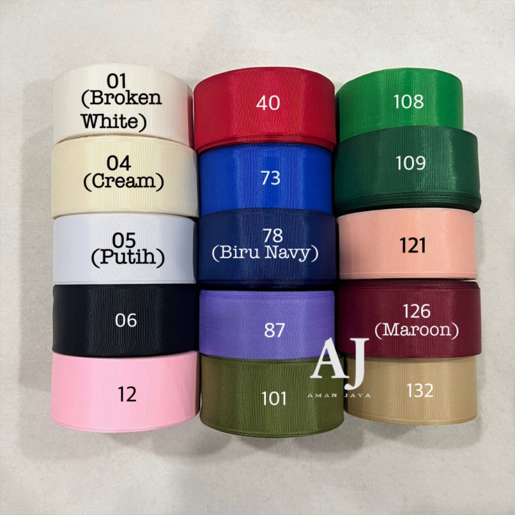 

Pita Grossgrain 1,5 Inch / 4 cm / Pita Salur / Pita Grosgrain (20 YARD)