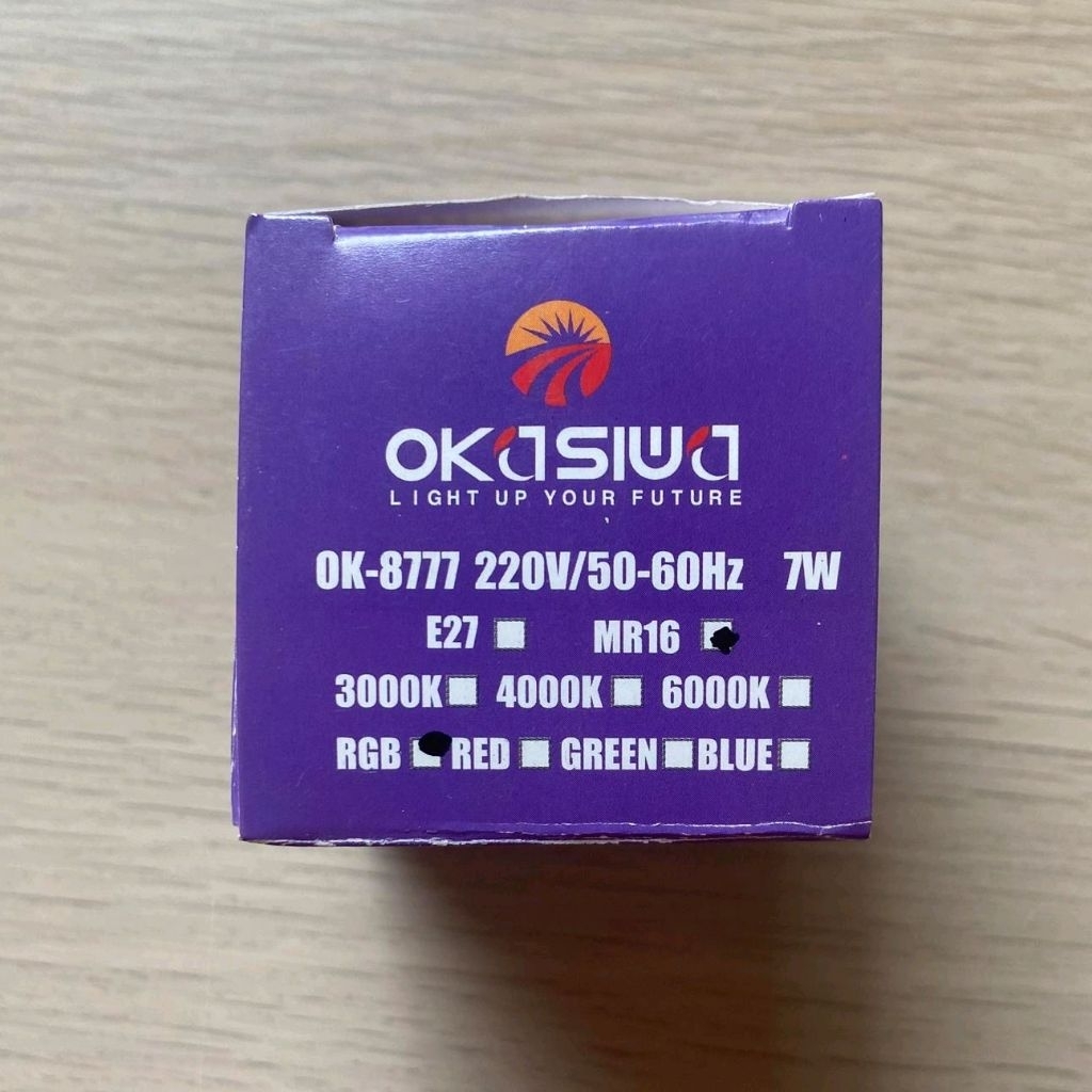 OKASIWA LAMPU HALOGEN MR 16 RGB 7 W OK -8777