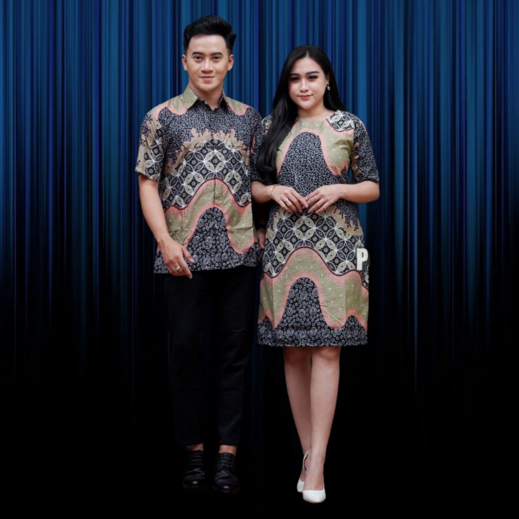 Couple Dress Batik Harga sepasang Motif Kembang Sagebaju couple dress batik korean style pres body p