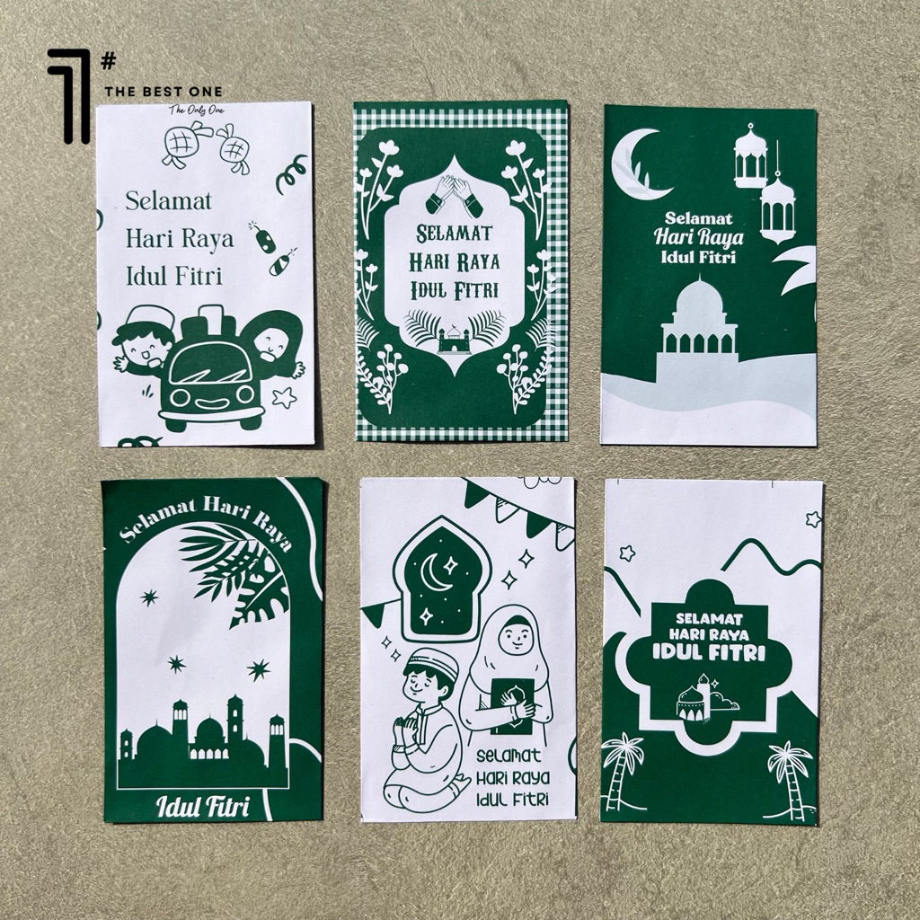 

10 lembar Amplop Lebaran THR Green Version