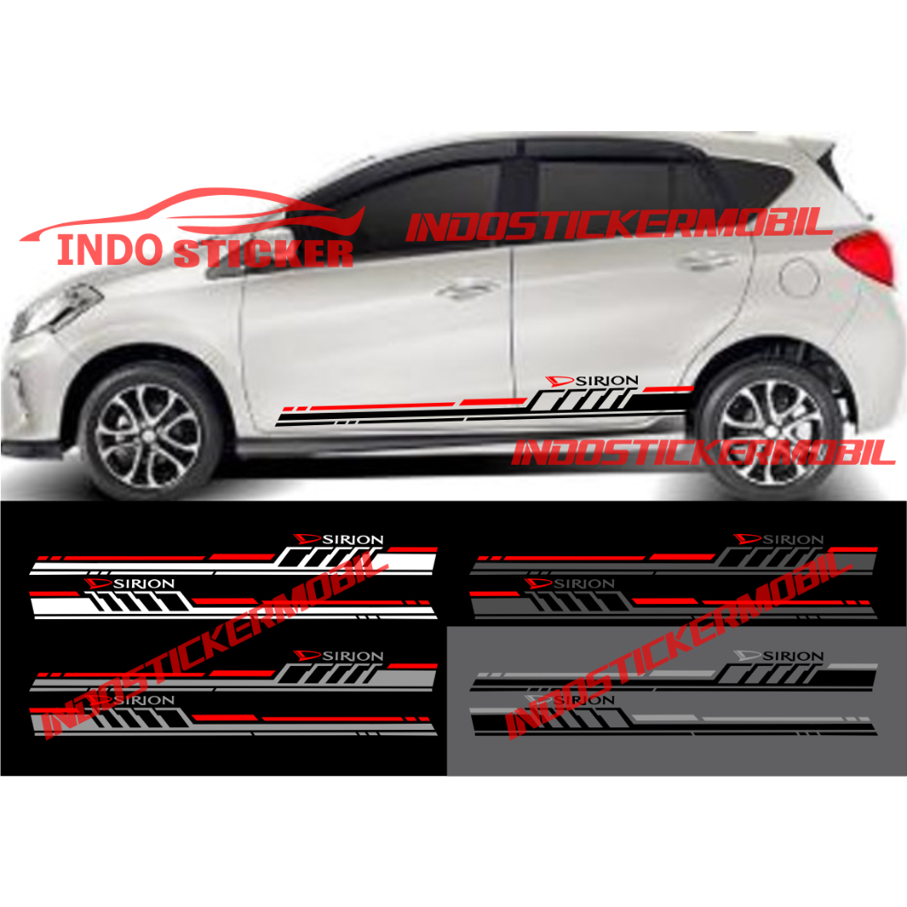 Cutting sticker mobil sirion stiker list stripe body samping mobil daihatsu sirion sticker terbaru s