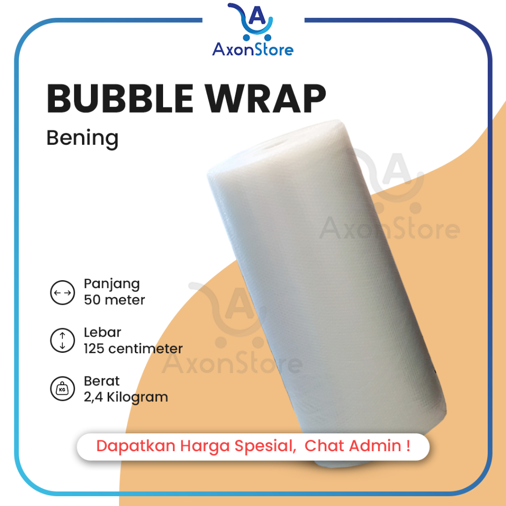 

BUBBLE WRAPPING BENING 125cm x 50m Eceran Murah