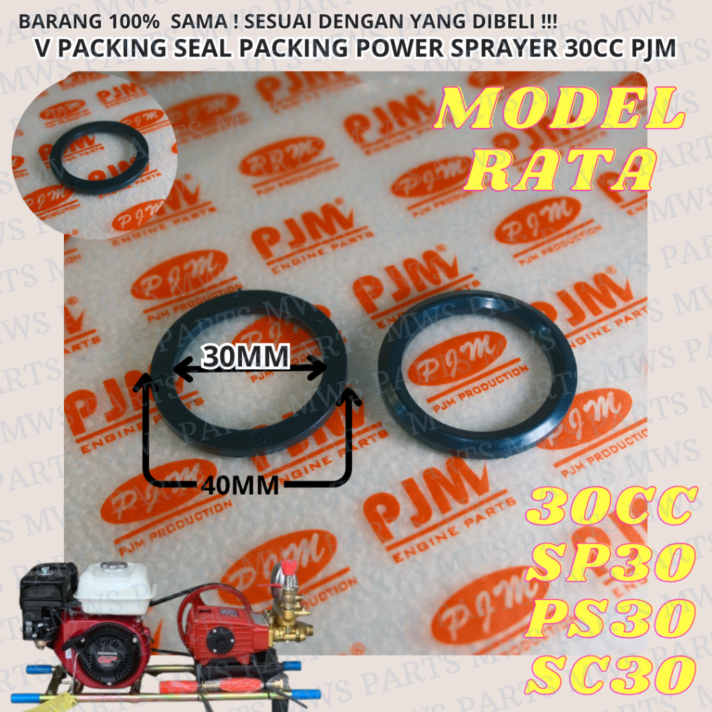 V PACKING MODEL RATA 30CC SEAL PACKING KARET PISTON SEAL PUMP SIL PLUNGER SIL PESTON MESIN POWER SPR