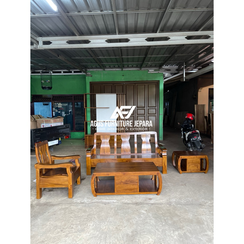 SET KURSI TAMU KLASIK JATI TOP (kursi tamu kokoh kaki besar kursi tamu klasik)