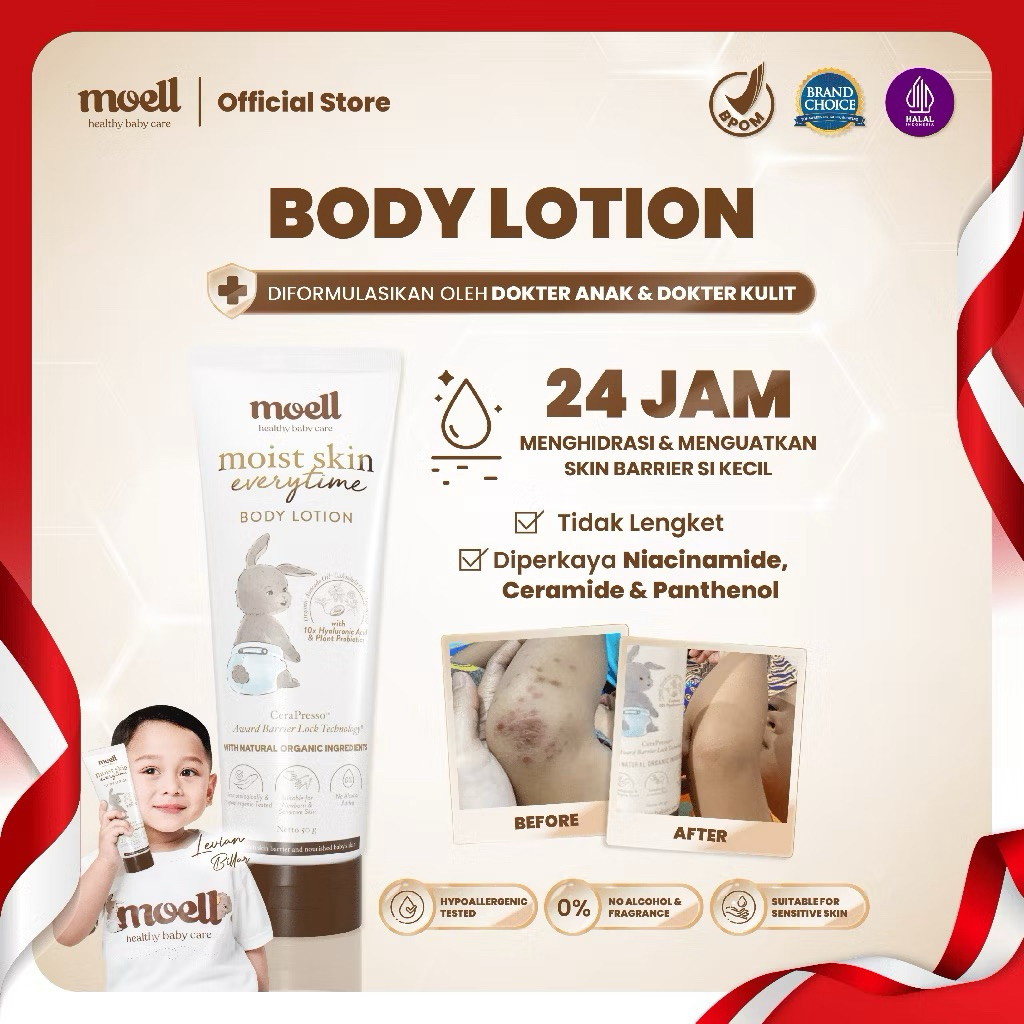 Moell Body Lotion/Body lotion bayi/Body lotion anak