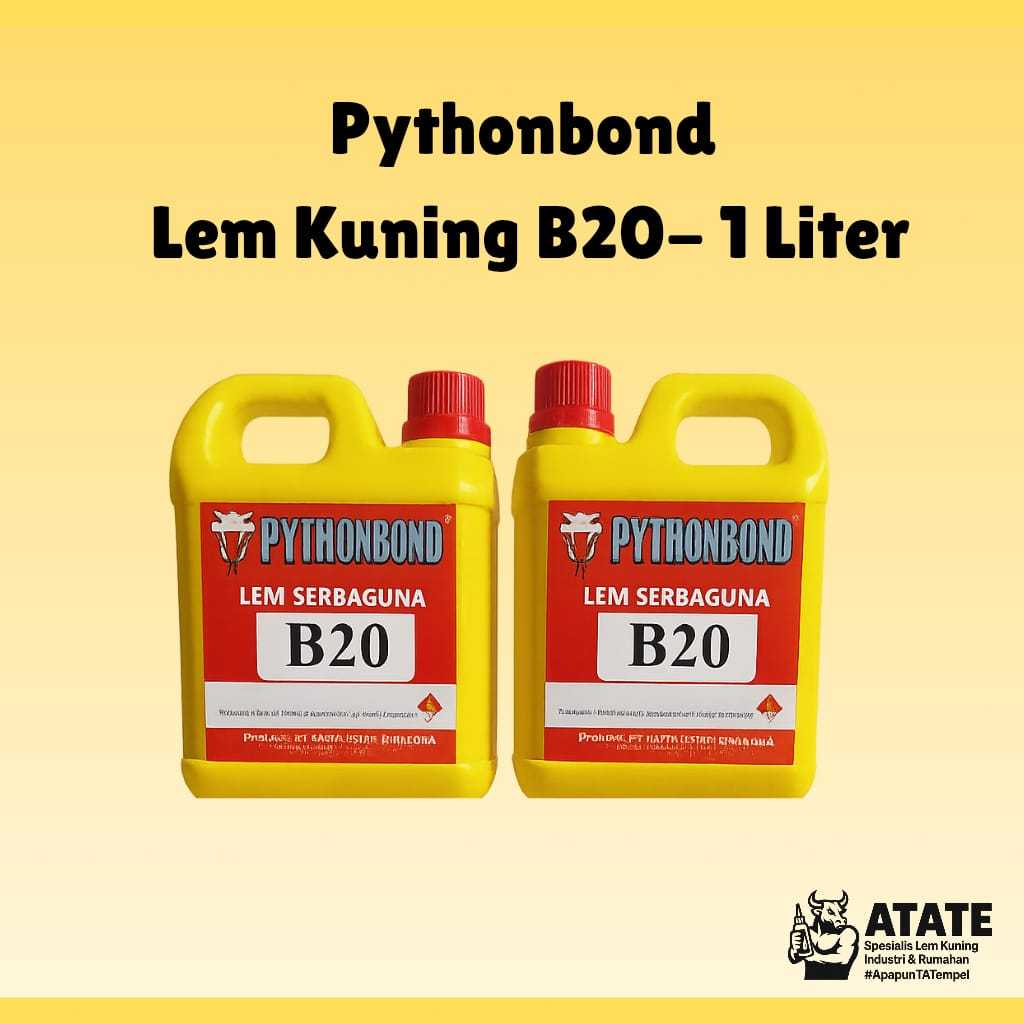 Lem Kuning HPL Pythonbond 1Kg | Super Kuat | Lem Serbaguna Kayu, Plastik, Karet, Karpet, Busa, Formi
