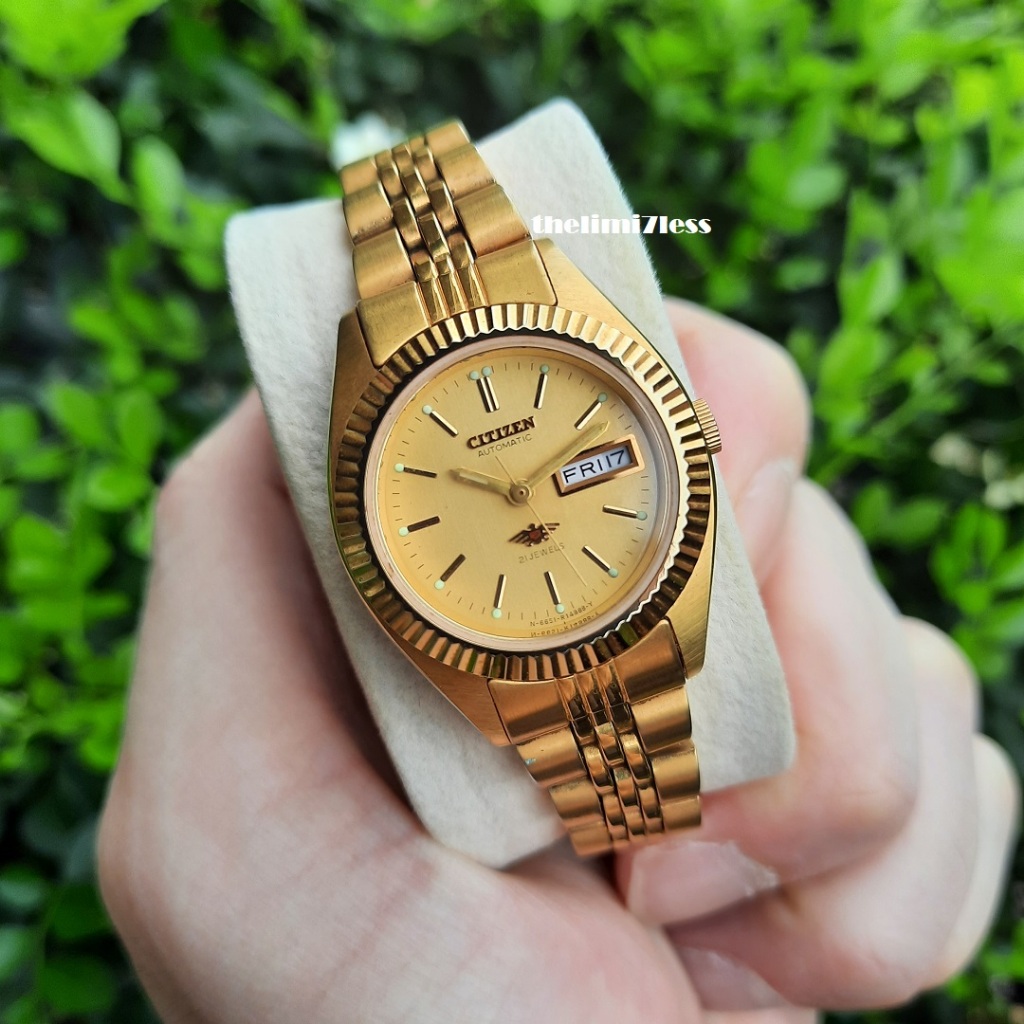 Jam tangan Citizen Watch Co. Red Eagle automatic 21 jewels gold tone 1990s ref 6651-R02114 GN-4W-S