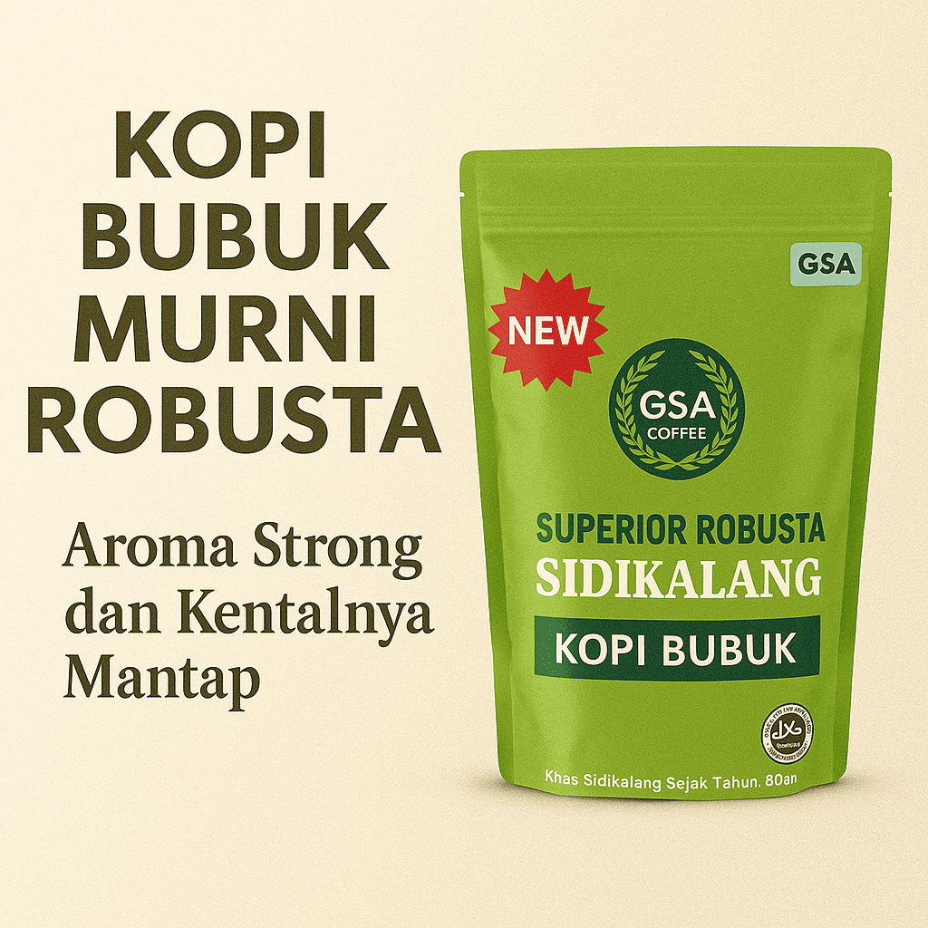 

Kopi Bubuk GSA | 500g | Khas Aroma Strong – Kopi Hitam Murah untuk Ibu Rumah Tangga