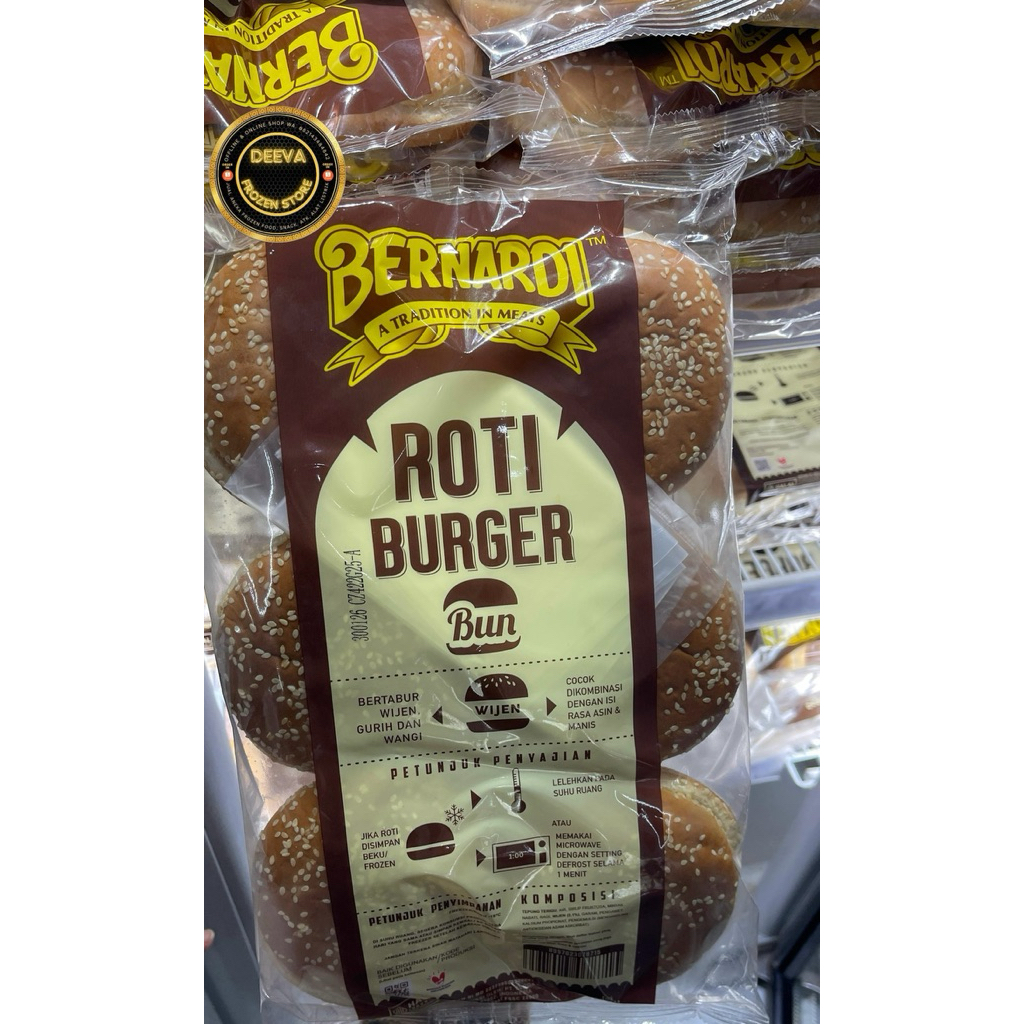 

Roti Burger Bernardi isi 6 pcs bertabur wijen gurih