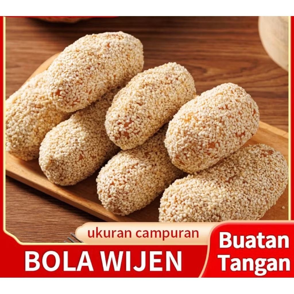 

Kue wijen / manco wijen , kue bola wijen manco buatan tangan yang sangat lezat, renyah dan lezat, cocok untuk segala usia