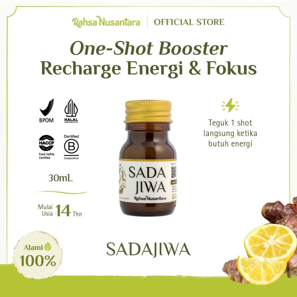 

Sadajiwa by Rahsa Nusantara One Shot Jamu Energy Booster Herbal Alami