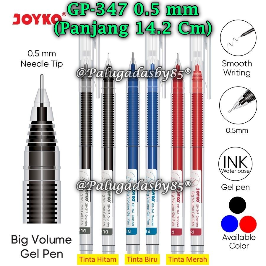 

(1 Pak/12) GROSIR Bolpen JOYKO GP-347 Grandez 0.5 mm / Gel Pen Pulpen Pena Joyko GP-347 (Pak/12)