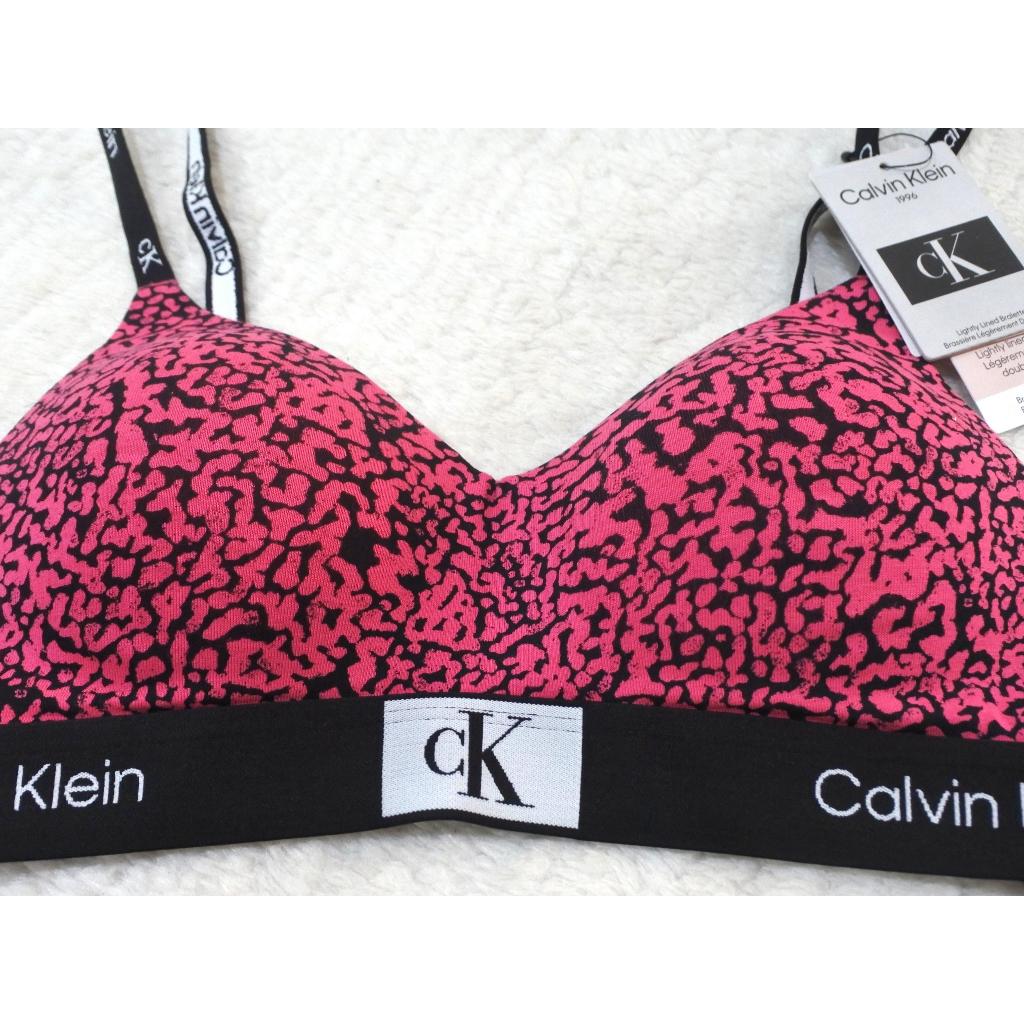 Calvin Klein Bralette Ikon Cotton Modal Lightly Lined Triangle Bralette dengan Logo Asli dan Desain 