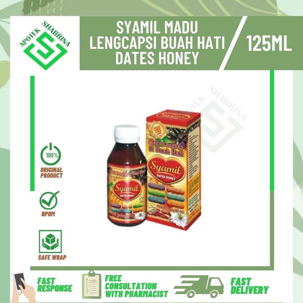 

Syamil madu lengcapsi buah hati dates honey/Botol 125 mL/Madu kesehatan