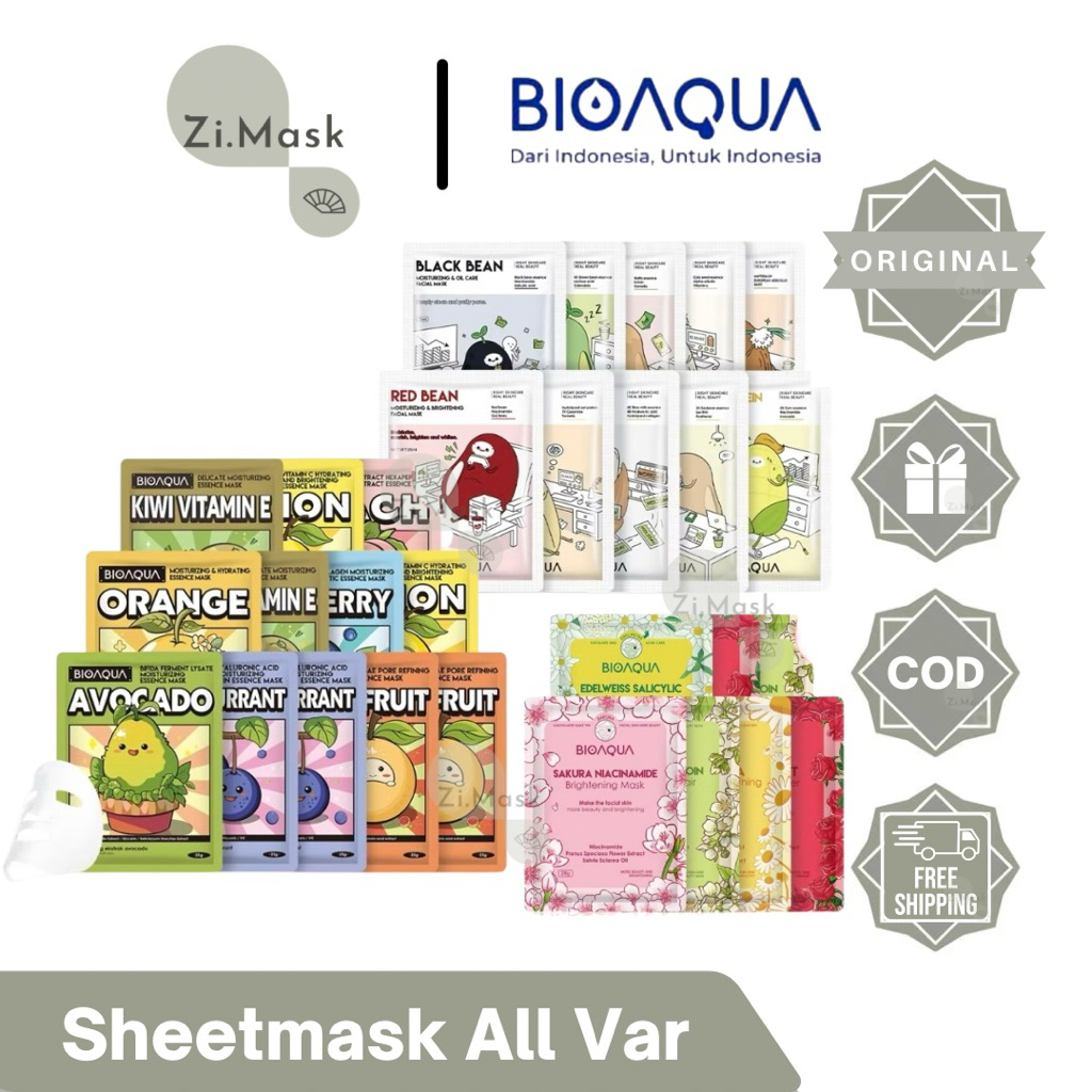 BIOAQUA Sheet Mask BPOM | Bioaqua Essense Mask | Masker Tisu Bioaqua