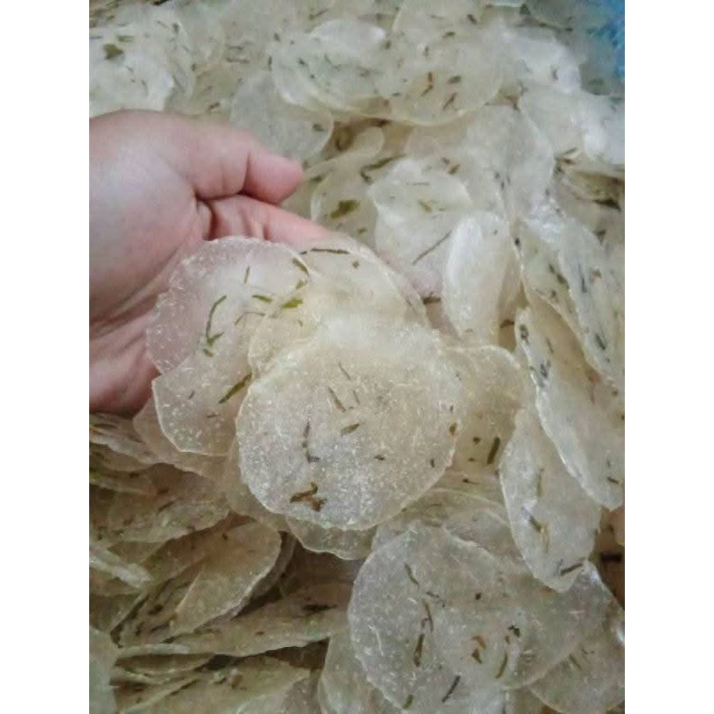 

OPAK TELO/KRUPUK SINGKONG RASA GURIH KEMASAN 500G