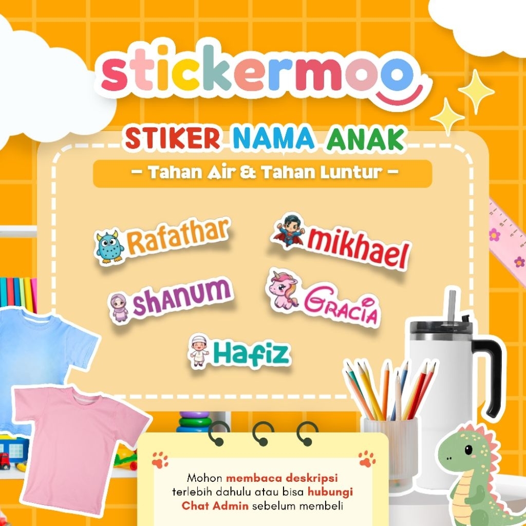 

STIKER NAMA ANAK WATERPROOF | STIKER KAOS BAJU ANAK CUSTOM
