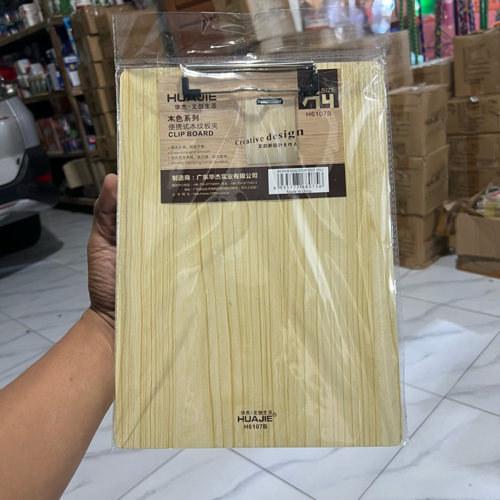 

clip board papan jalan / papan ujian papan alas tulis motif kayu