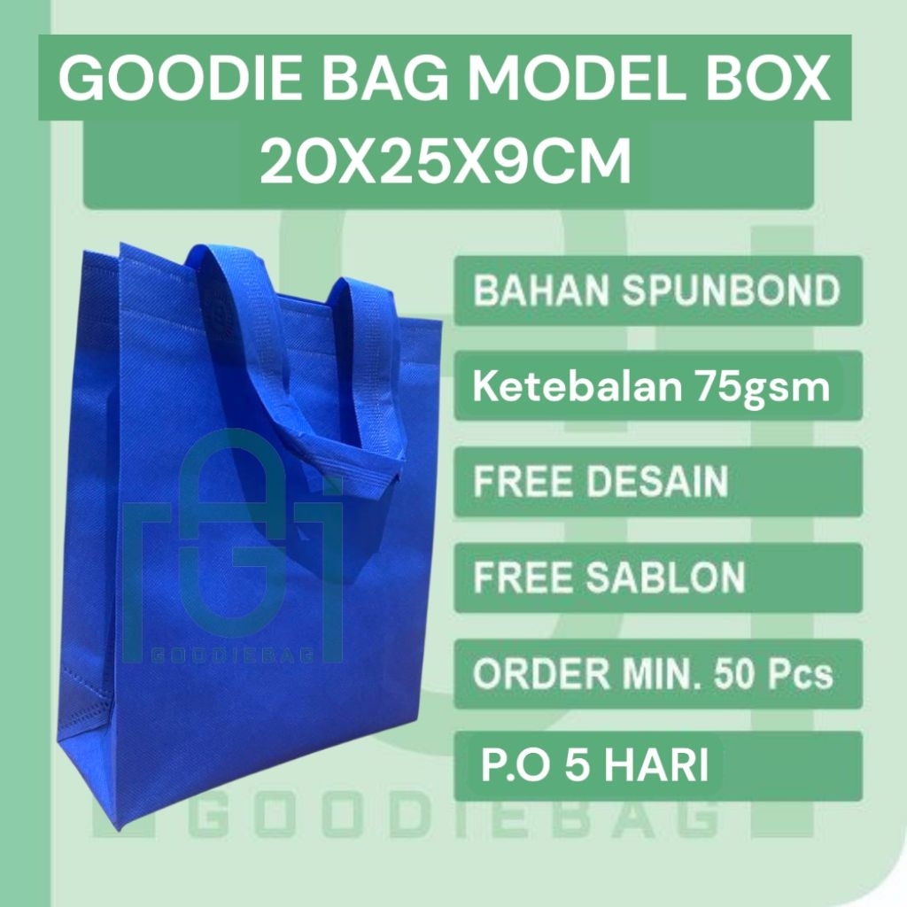 

TAS SPUNBON 20X25X9CM model BOX press Goodiebag
