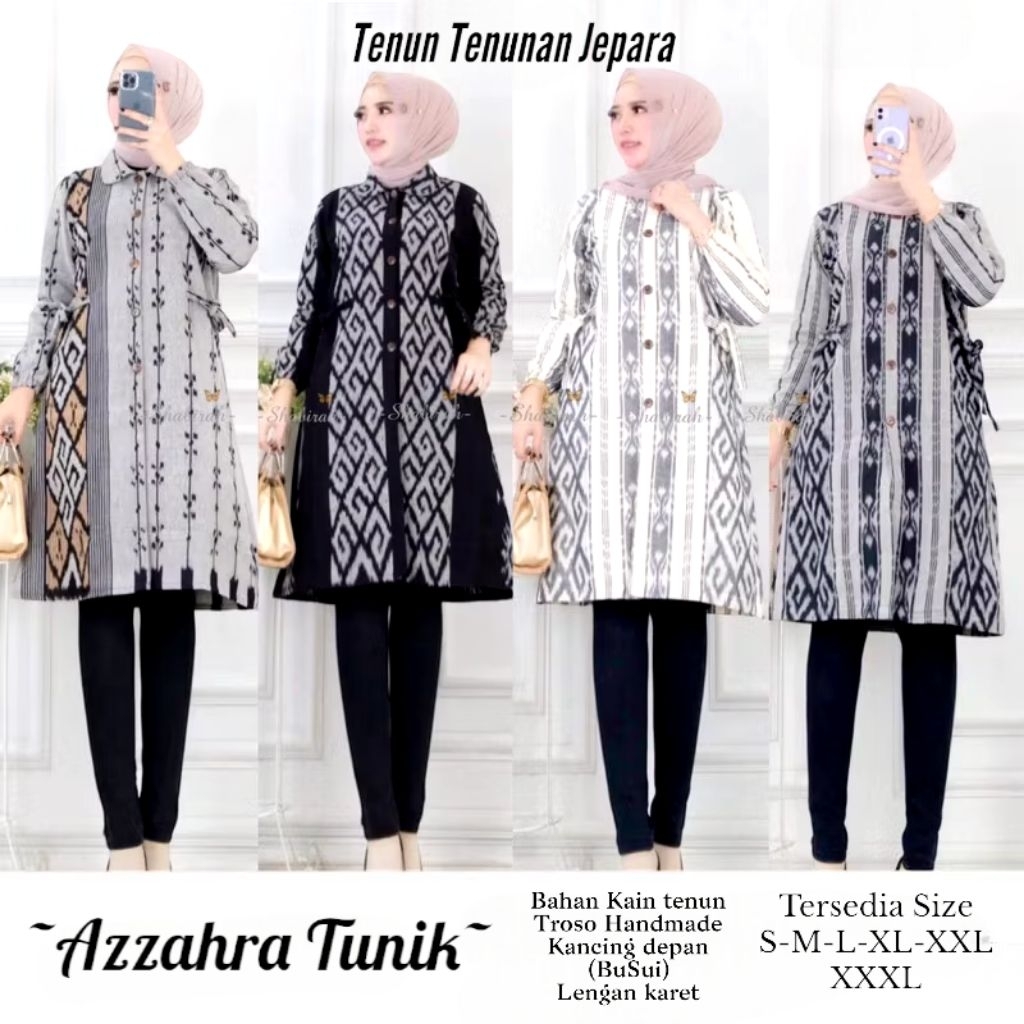 Azzahra Tunik Tenun Troso Handmade - Baju tunik wanita