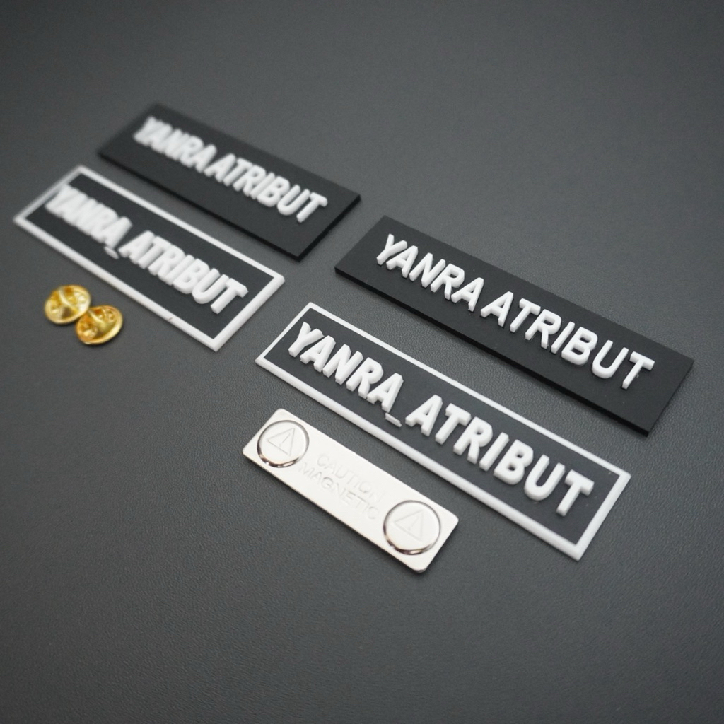 pin brevet Papan Nama Timbul Terbaru / Name Tag Dada Request Pns Asn Korpri / Polri / Polisi / Brimo