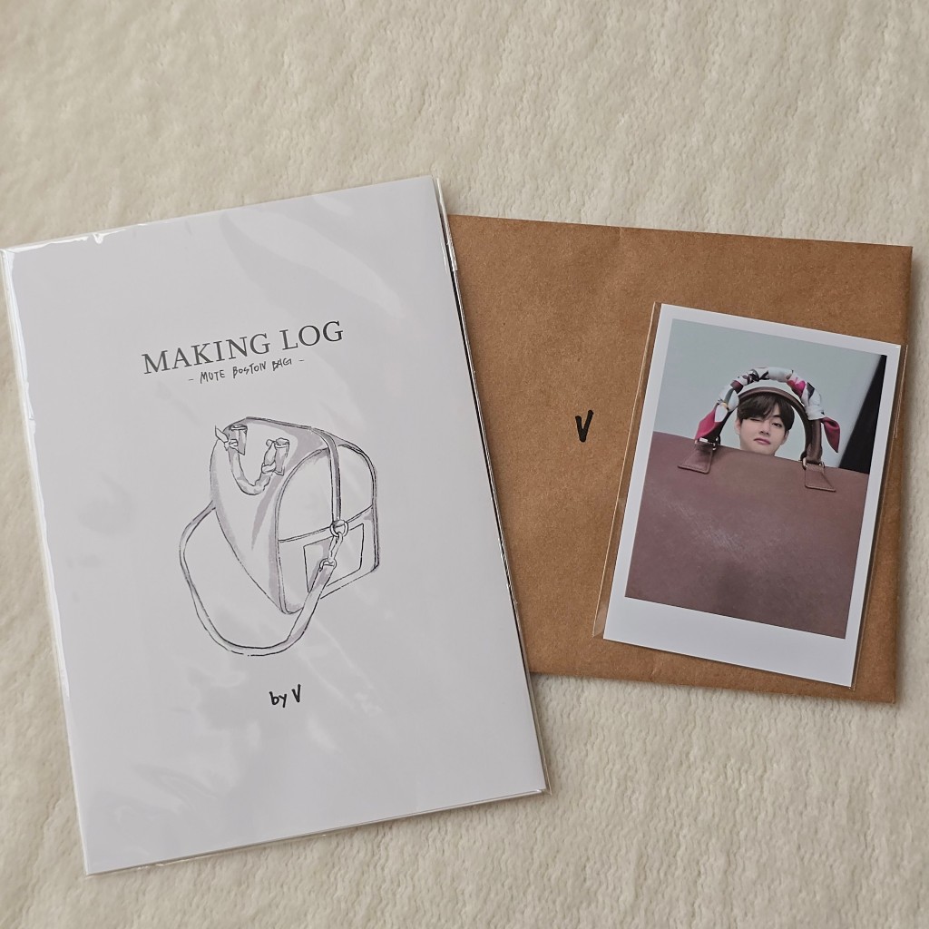 BTS V Taehyung Artist Made Mute Boston Bag Polaroid Making Log