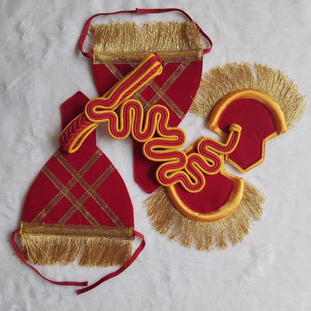 1 Set Komplit Evolet Ban Lengan | Rumbai Sisir Emas | Akmil | Akpol | Premium