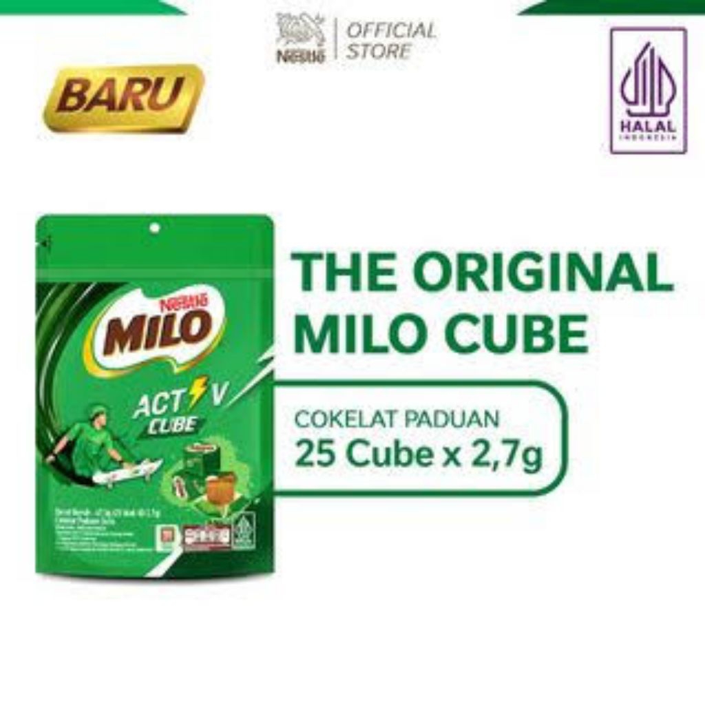 

The Original Milo Cube Activ isi 25 cube @2,7gr - Nestle Permen Cube Milo