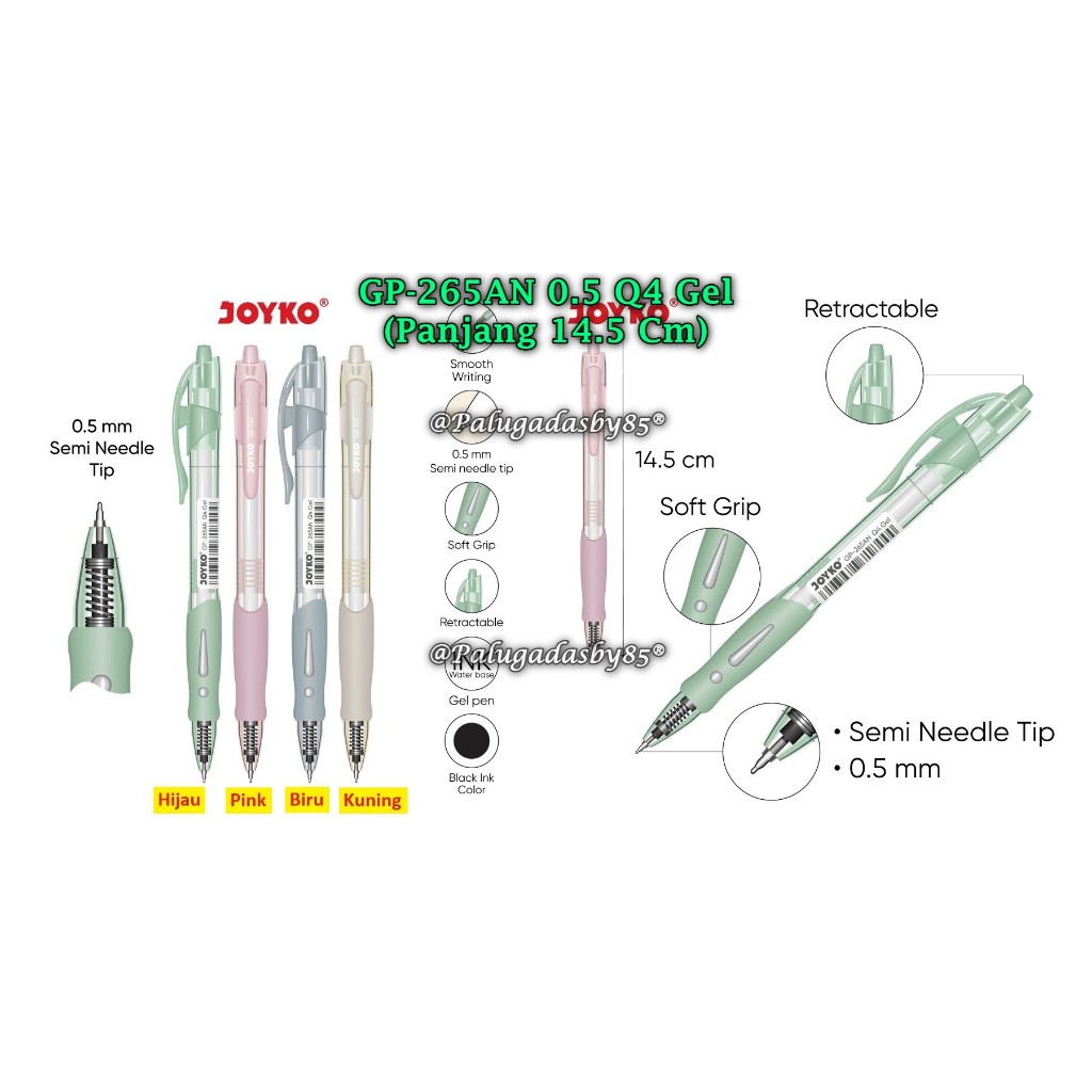 

(1 Biji) GABUNGAN Gelpen JOYKO GP-265 0.5 Gel Pen Black / Gel Pen Pulpen Pena Joyko GP-265 (1 Biji)