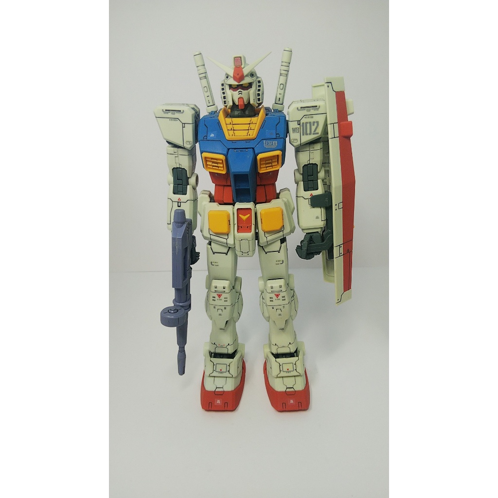 MG One Year War Gundam RX 78-2 O.Y.W. 0079 Animation Color Anime Ver. Bandai Original Bekas Rakit