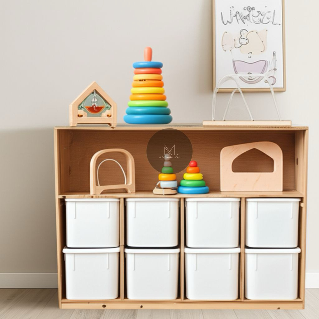 Rak minimalis / Rak minimalis jati belanda / rak dan box mainan / rak mini/ rak mainan/ Rak box main