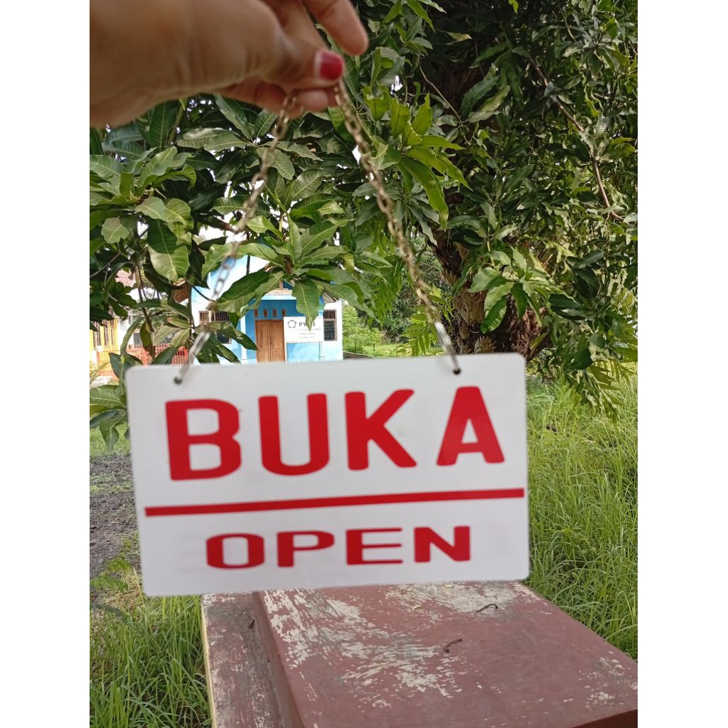 SIGN BOARD AKRILIK MODEL BUKA TUTUP BOLAK BALIK