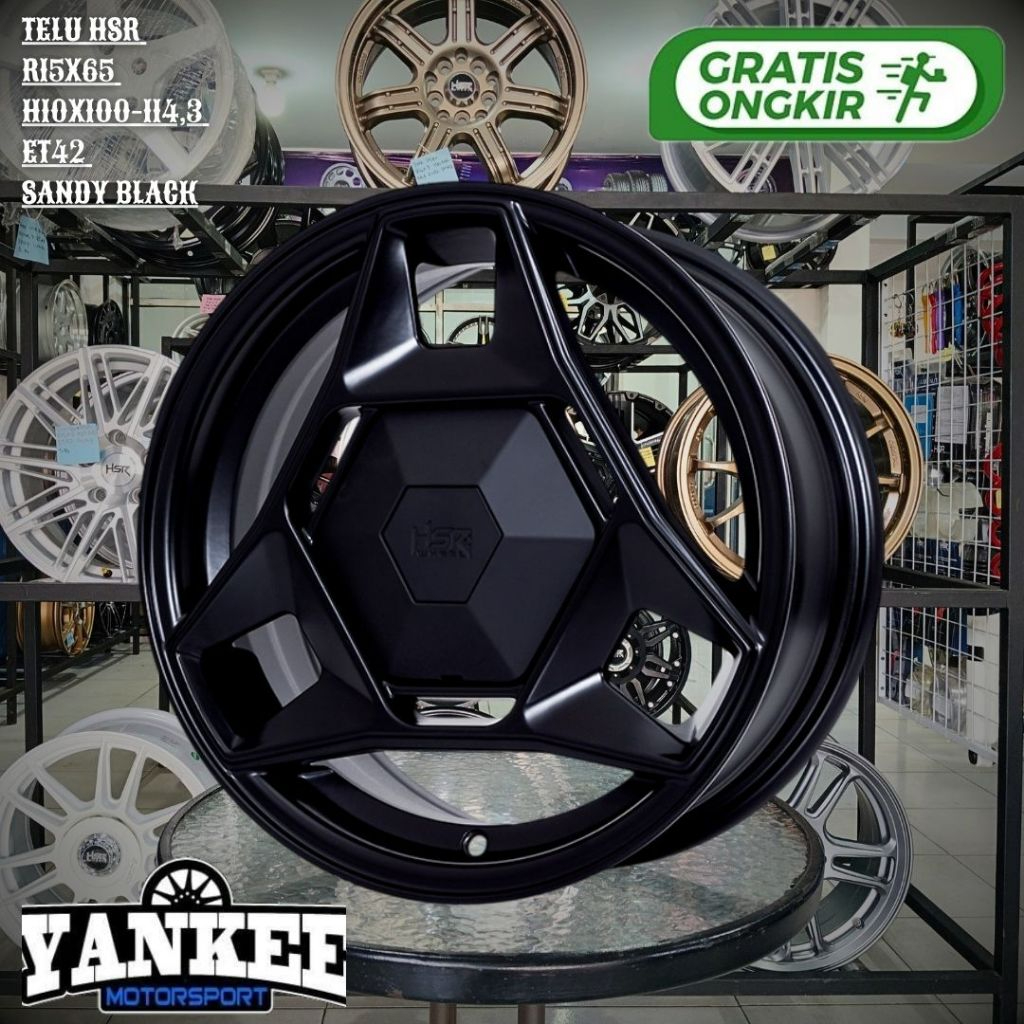 Velg Mobil Terbaru HSR TELU RING 15 R15 Lobang 10 Lebar 6,5 Pelek untuk INNOVA,ERTIGA,L300,NEW VELOZ