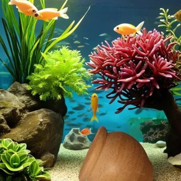 Rumah Ikan Hias Aquarium / Rumah Ikan Kecil / Rumah Anak Ikan Cichlid / Cave Anak Ikan/ Gentong / Pe