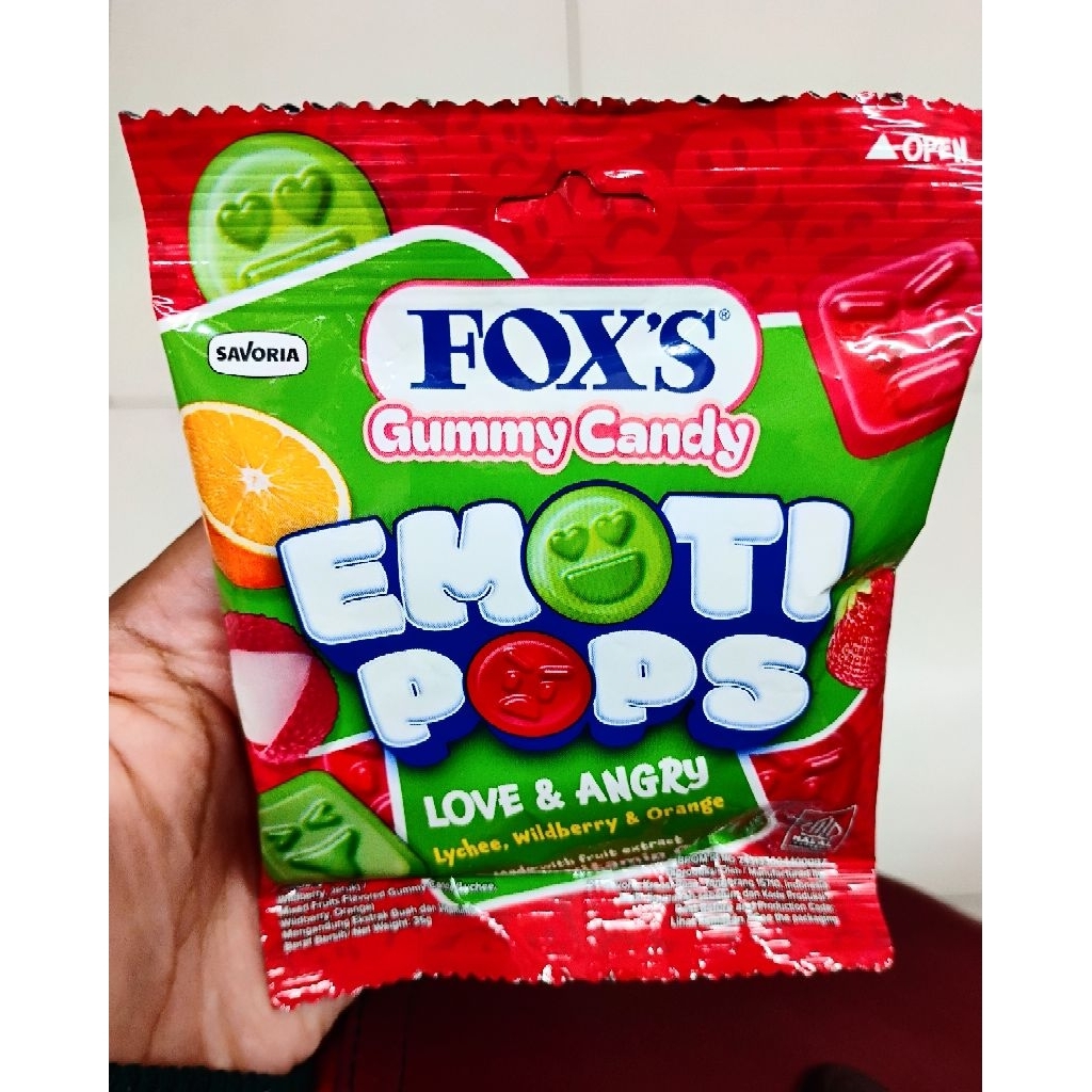 

Fox's Gummy Candy Emoti Pops Love&Angry/Happy&Sad 35Gr