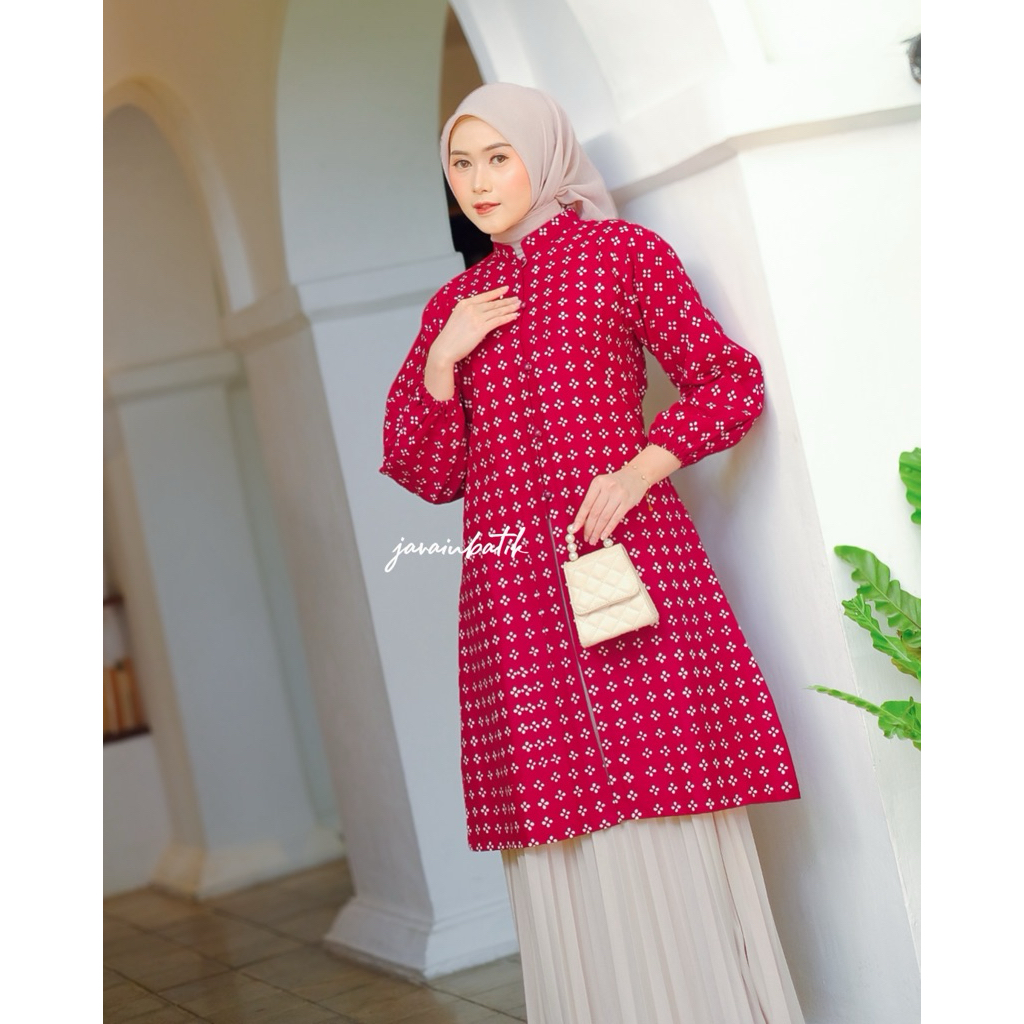 javainbatik - TUNIK CESILA BATIK CAP - tunik batik wanita - tunik kerja - batik kerja