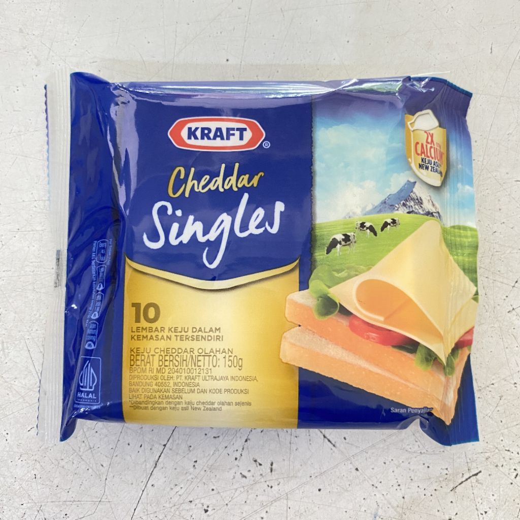 

Kraft keju cheddar singles 10 slice | kraft keju slice | keju cheddar lembaran
