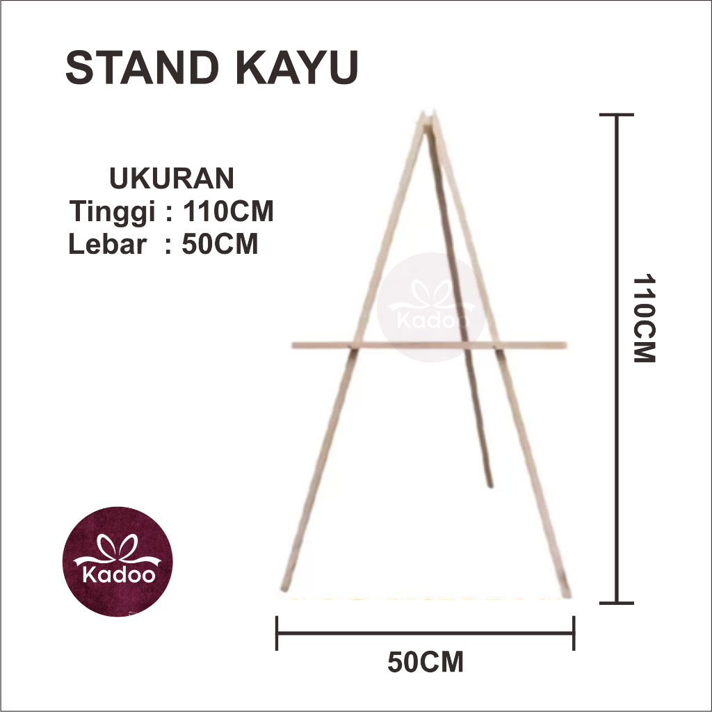 

STAND TRIPOD KAYU 110 CM EASEL WOODEN,: STANDING FOTO, KANVAS, LUKISAN, WHITEBOARD, CHALKBOARD, WEDDING,