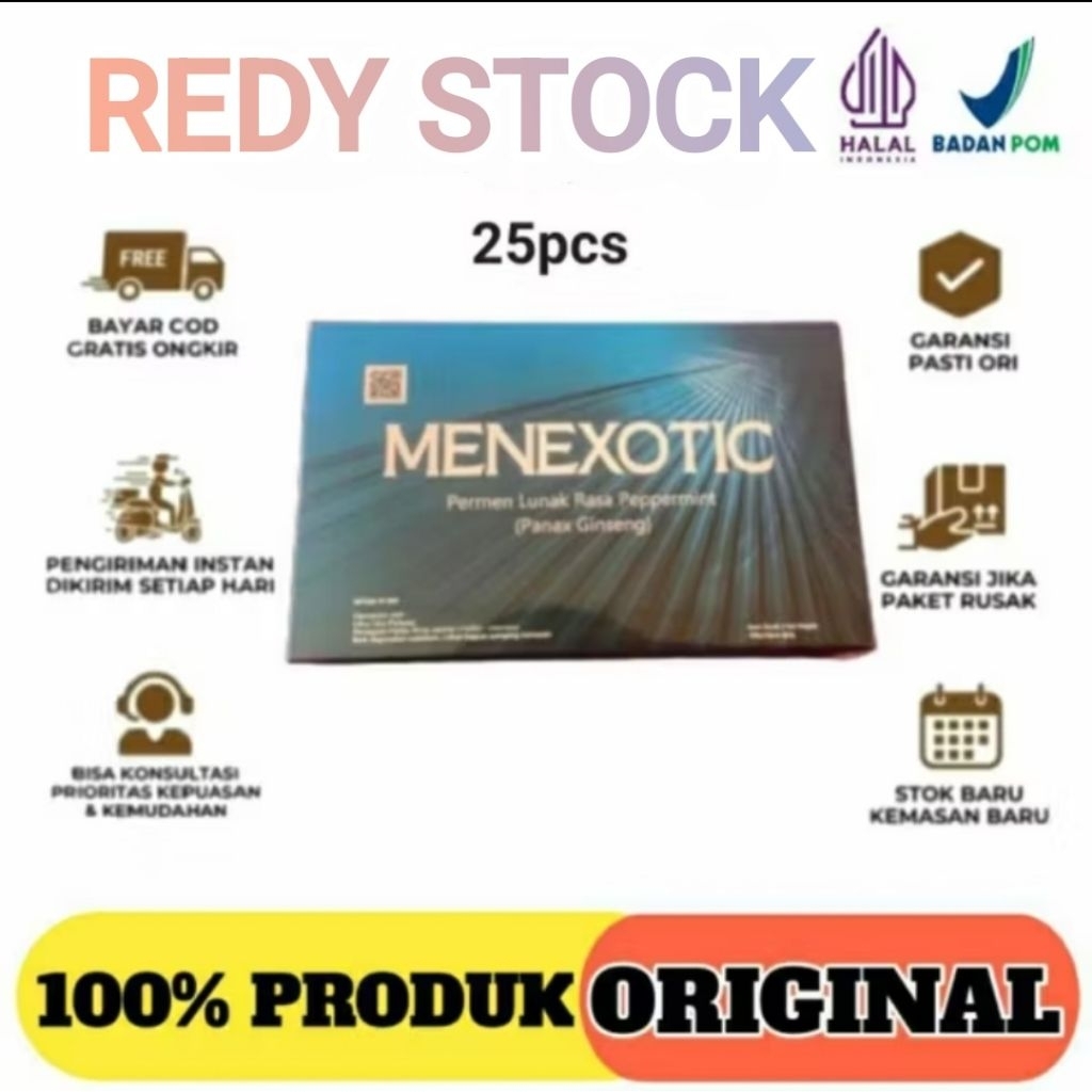 

PERMEN KESEHATAN MENEXOTIC 25 PCS CANDY ORIGINAL