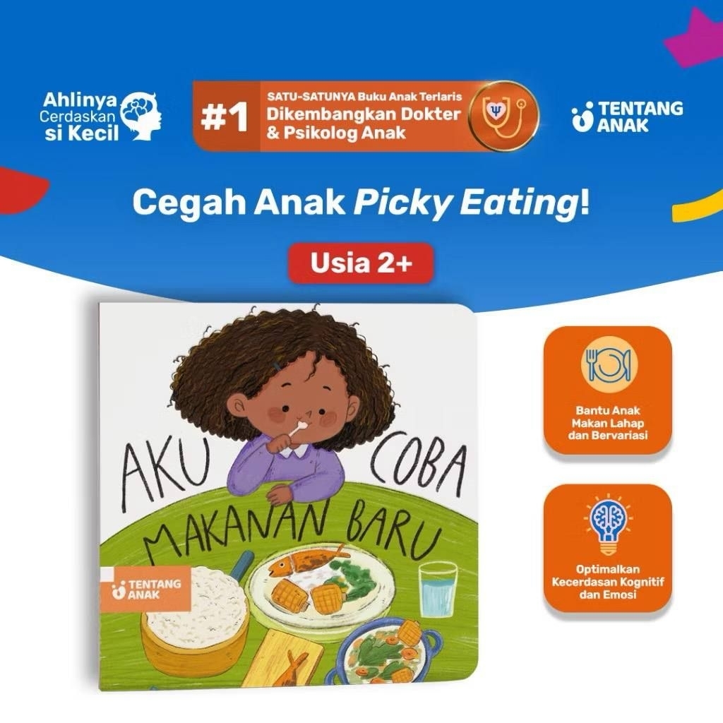Tentang Anak - Boardbook Aku Coba Makanan Baru | Buku Hardbook Cerita Anak Bergambar