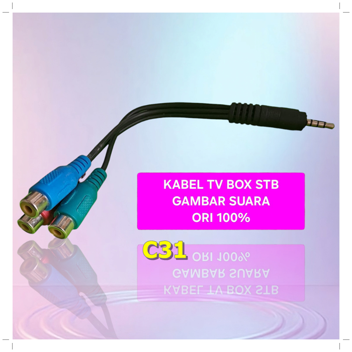 C31 KABEL 3 RCA RGB VIDEO LED TV BOX STB FEMALE CEWE AUX COWO 3 GARIS GAMBAR AUDIO KONEKTOR 3,5 3.5 