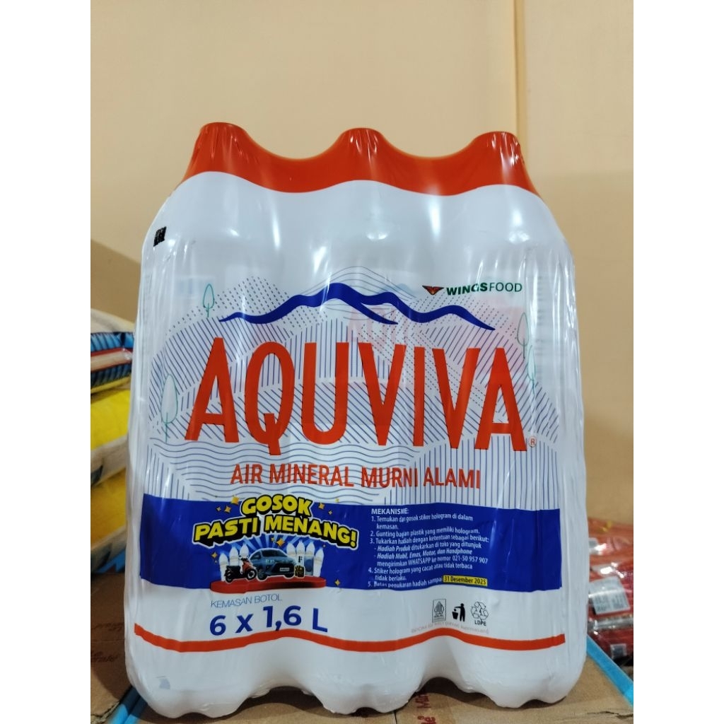 

AQUVIVA Air Mineral Murni Alami Kemasan Botol ( 6 x 1,6 Ltr )