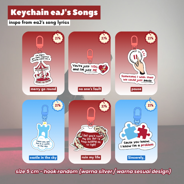 [Ready Stock] Keychain Lirik eaJ Park - Lyrics eaJ Park