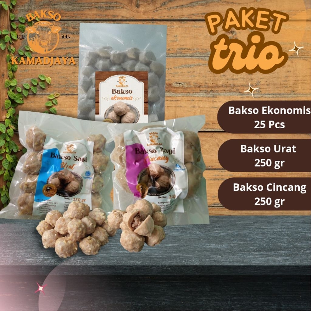 

Paket Hemat Bakso Trio Urat, Cincang dan Bakso Ekonomis 750 gr