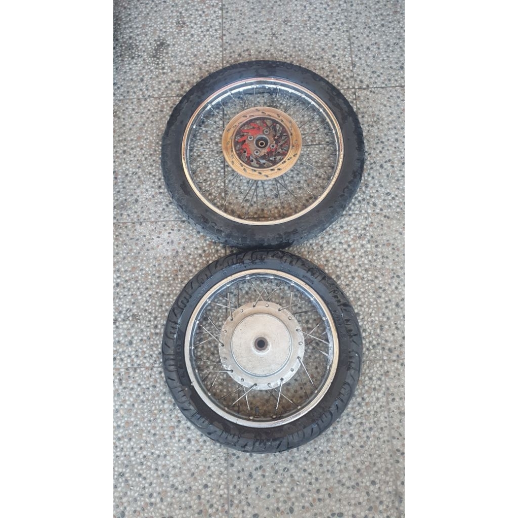 Velg jari original suzuki Spin depan belakang ring 14 Velg set tromol. As kecil gigi 18