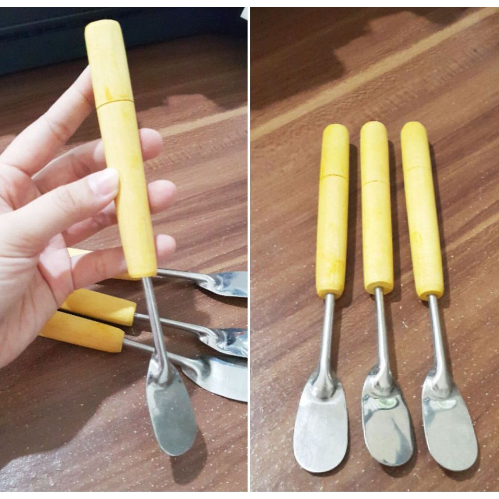 Sutil kue mini, spatula mini, Sodet mini Sutil kue kering gagang kayu