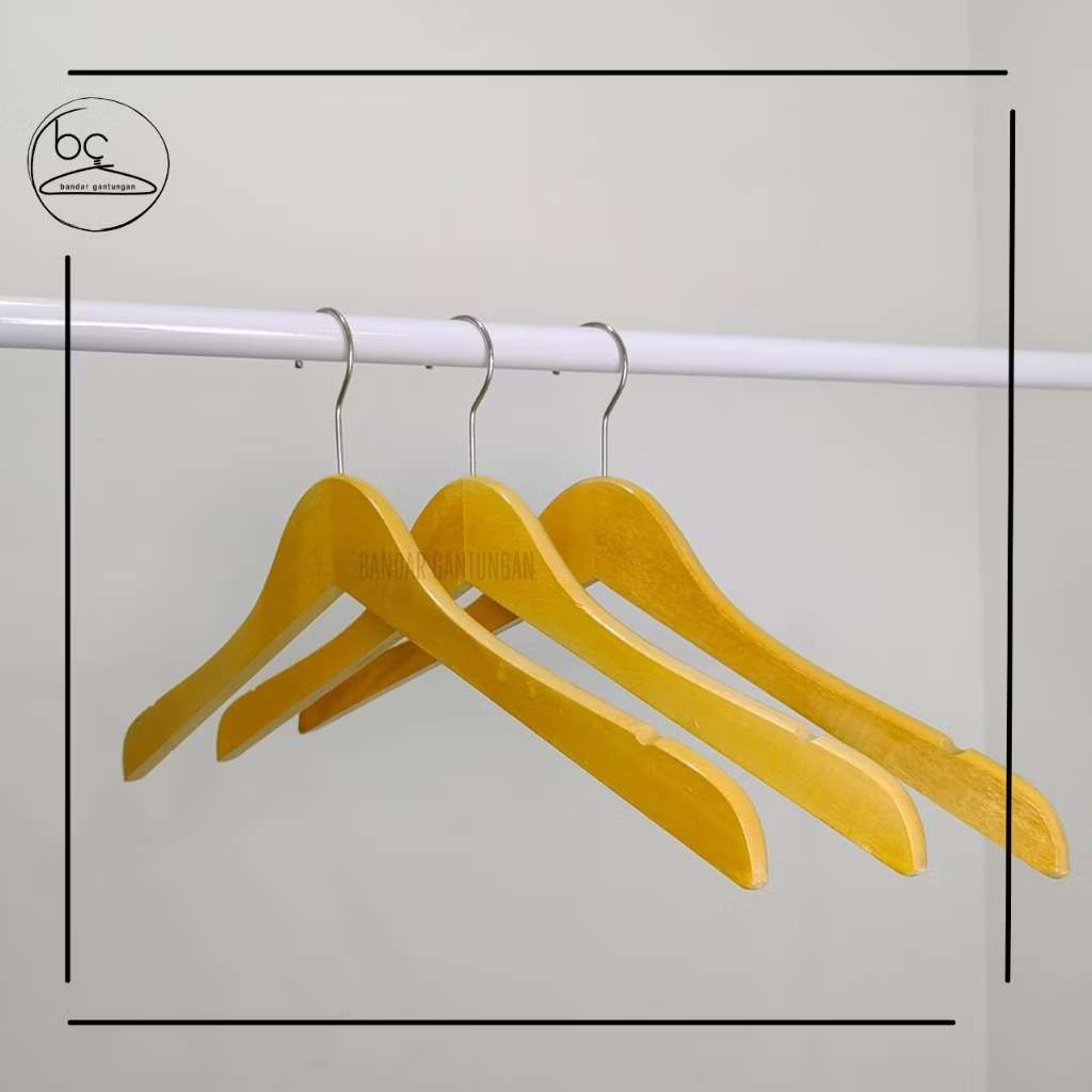 Wood Hanger Dewasa Hanger Distro Gantungan Baju Kayu
