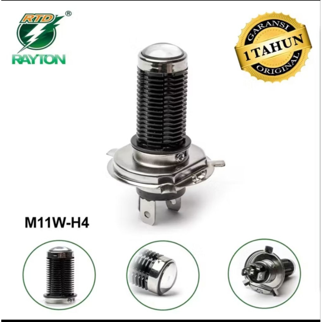 LAMPU UTAMA LED H4 LASER DEPAN MOTOR VIXION - SCOOPY -SOKET KAKI 3 MOTOR MOBIL DLL