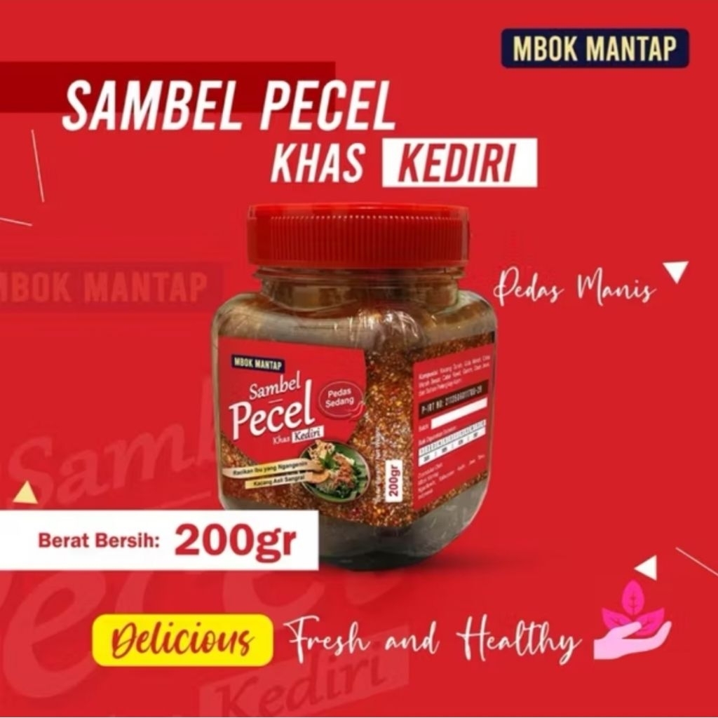 

Sambel Pecel Mbok Mantap Khas Kediri 200 g kemasan botol plastik