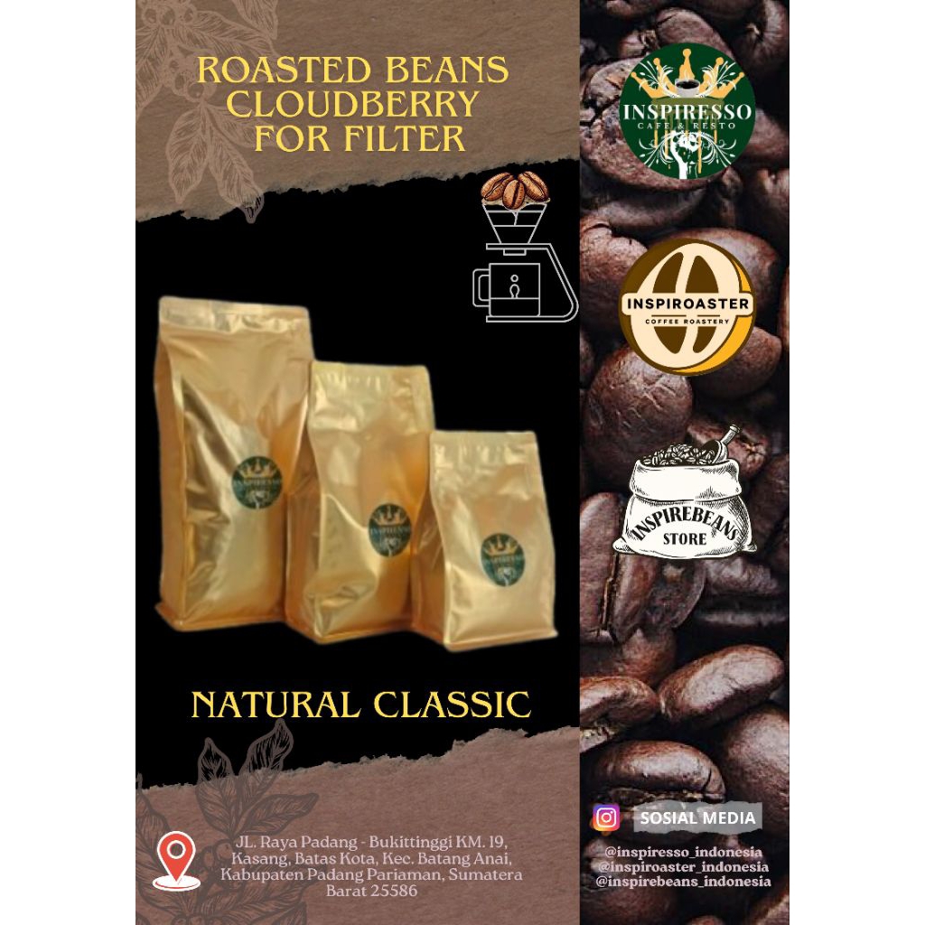 

ROASTED BEANS CLOUD BERRY NATURAL CLASSIC FOR FILTER (PINANG AWAN SOLOK)